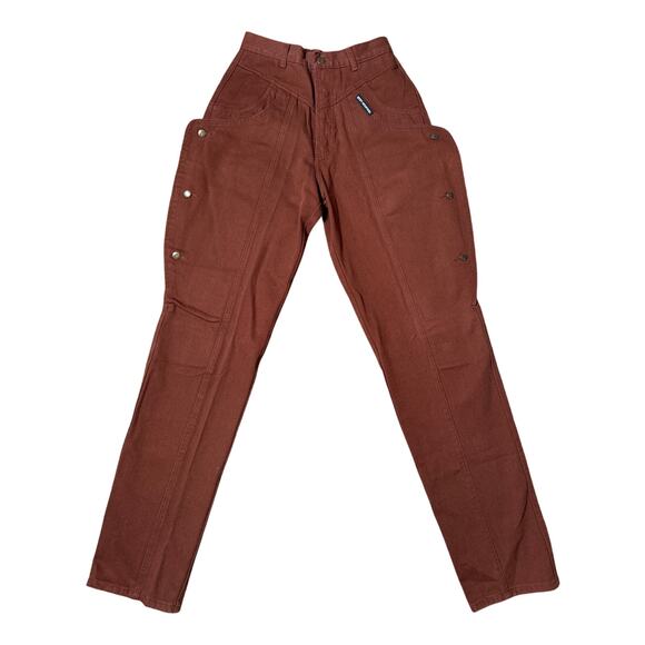 Vintage Rocky Mountain pants Rodeo High Waist Pants side Flaps size29 dark brown - Picture 1 of 12